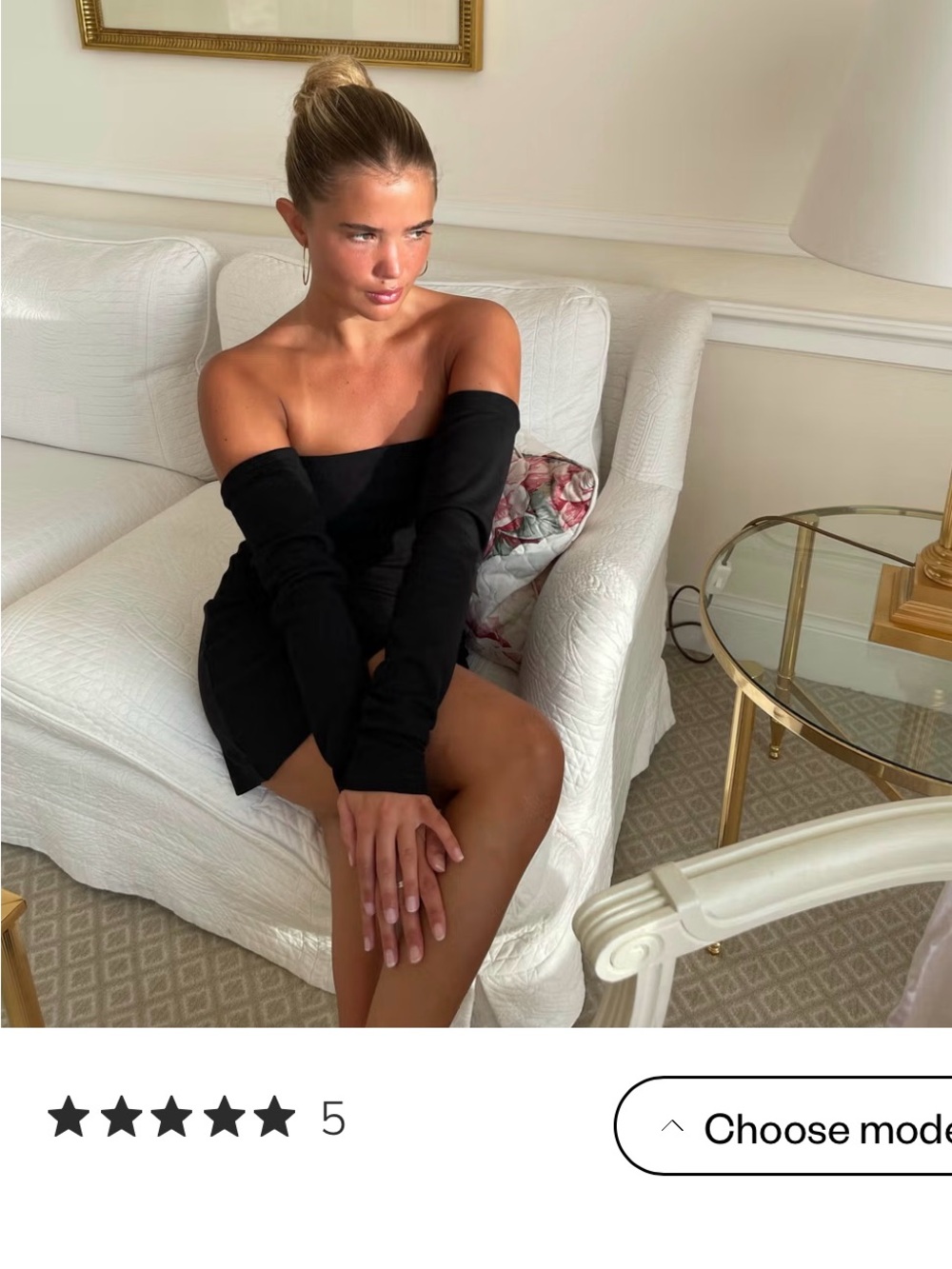 Djerf Avenue Off-Shoulder Black Mini Dress with Long Sleeves